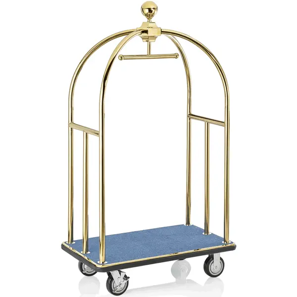 Bagagetrolley | UNITY | RVS | Goudkleurig/Blauw | Wielen (Geremd) | 1120x600x1850(h)mm