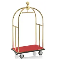 WAS Germany Bagagetrolley | UNITY | RVS | Goudkleurig/Rood | Wielen (Geremd) | 1120x600x1850(h)mm