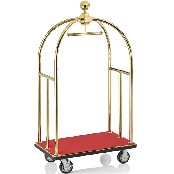 Bagagetrolley | UNITY | RVS | Goudkleurig/Rood | Wielen (Geremd) | 1120x600x1850(h)mm