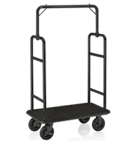 WAS Germany Bagagetrolley | TRANSIT | RVS | Zwart | Wielen (Geremd) | 1120x600x1850(h)mm 