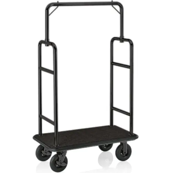Bagagetrolley | TRANSIT | RVS | Zwart | Wielen (Geremd) | 1120x600x1850(h)mm