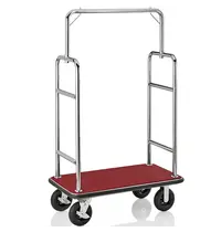 WAS Germany Bagagetrolley | TRANSIT | RVS | Rood | Wielen (Geremd) | 1120x600x1850(h)mm 