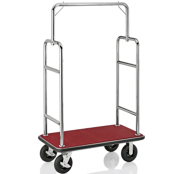 Bagagetrolley | TRANSIT | RVS | Rood | Wielen (Geremd) | 1120x600x1850(h)mm