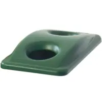 Rubbermaid Deksel | Kunststof | Groen | Rubbermaid SLIM JIM Afvalbakken | Ronde Gaten | 290x518x70(h)mm 