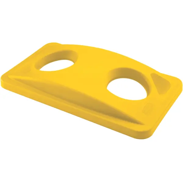 Deksel | Kunststof | Geel | Rubbermaid SLIM JIM Afvalbakken | Ronde Gaten | 290x518x70(h)mm