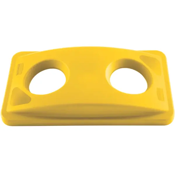 Deksel | Kunststof | Geel | Rubbermaid SLIM JIM Afvalbakken | Ronde Gaten | 290x518x70(h)mm