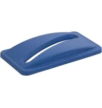 Rubbermaid Deksel | Kunststof | Blauw | Rubbermaid SLIM JIM Afvalbakken | Sleuf-Gat | 290x518x70(h)mm 