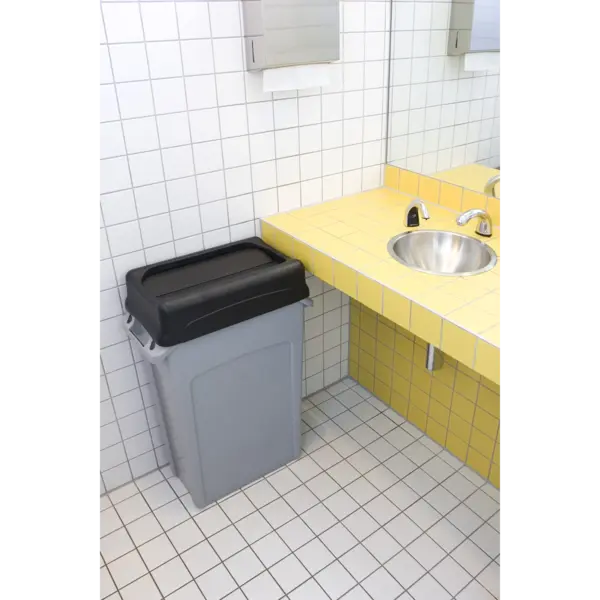 Deksel | Kunststof | Zwart | Rubbermaid SLIM JIM Afvalbakken | 297x521x127(h)mm