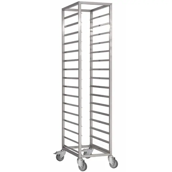 Regaalwagen | RVS | 18 Etages (2/1 GN) | Wielen (Geremd) | 620x700x1800(h)mm