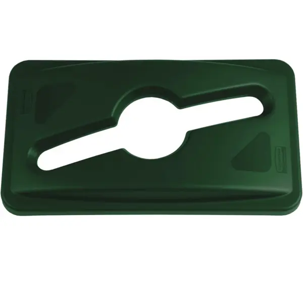 Deksel | Kunststof | Groen | Rubbermaid SLIM JIM Afvalbakken | Propellor-Gat | 292x517x70(h)mm