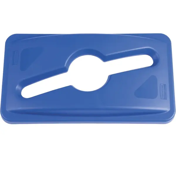 Deksel | Kunststof | Blauw | Rubbermaid SLIM JIM Afvalbakken | Propellor-Gat | 292x517x70(h)mm