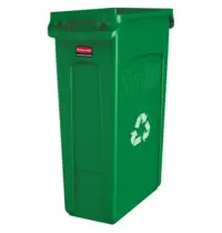 Rubbermaid Afvalbak | SLIM JIM | Kunststof | Groen/Wit | 87L | Open | 279x558x762(h)mm
