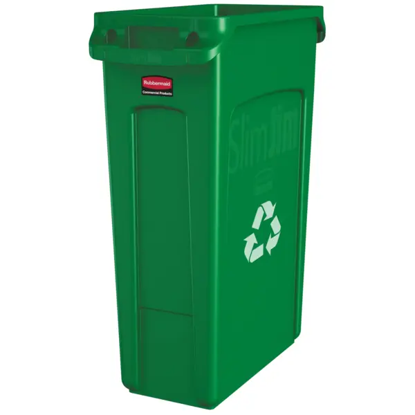 Afvalbak | SLIM JIM | Kunststof | Groen/Wit | 87L | Open | 279x558x762(h)mm