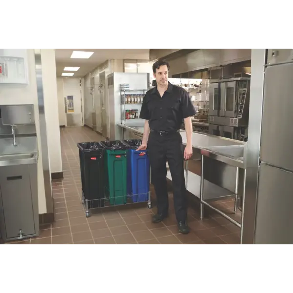 Afvalbak | SLIM JIM | Kunststof | Groen/Wit | 87L | Open | 279x558x762(h)mm