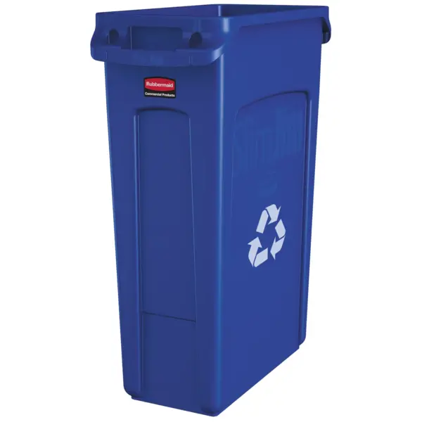 Afvalbak | SLIM JIM | Kunststof | Blauw/Wit | 87L | Open | 279x558x762(h)mm