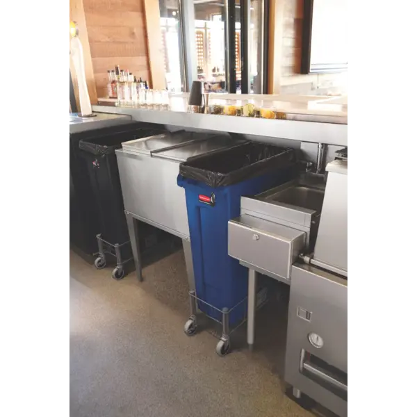 Afvalbak | SLIM JIM | Kunststof | Blauw/Wit | 87L | Open | 279x558x762(h)mm