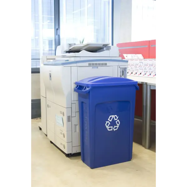 Afvalbak | SLIM JIM | Kunststof | Blauw/Wit | 87L | Open | 279x558x762(h)mm