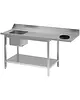 Gastro M Spoeltafel | RVS | 1 Spoelbak (Links) + Afdruipvlak + Afvalgat | Bodemschap | Achteropstand | 1400x700x850(h)mm 