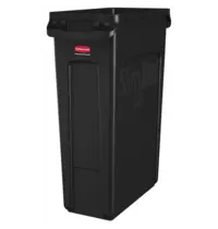 Rubbermaid Afvalbak | SLIM JIM | Kunststof | Zwart | 87L | Open | 279x558x762(h)mm