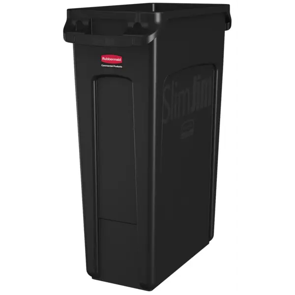 Afvalbak | SLIM JIM | Kunststof | Zwart | 87L | Open | 279x558x762(h)mm
