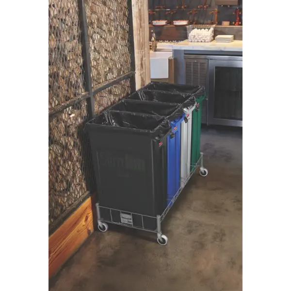 Afvalbak | SLIM JIM | Kunststof | Zwart | 87L | Open | 279x558x762(h)mm