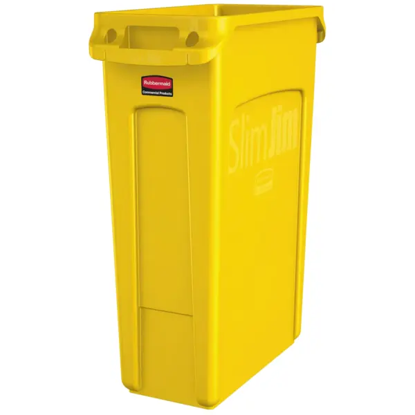Afvalbak | SLIM JIM | Kunststof | Geel | 87L | Open | 279x558x762(h)mm