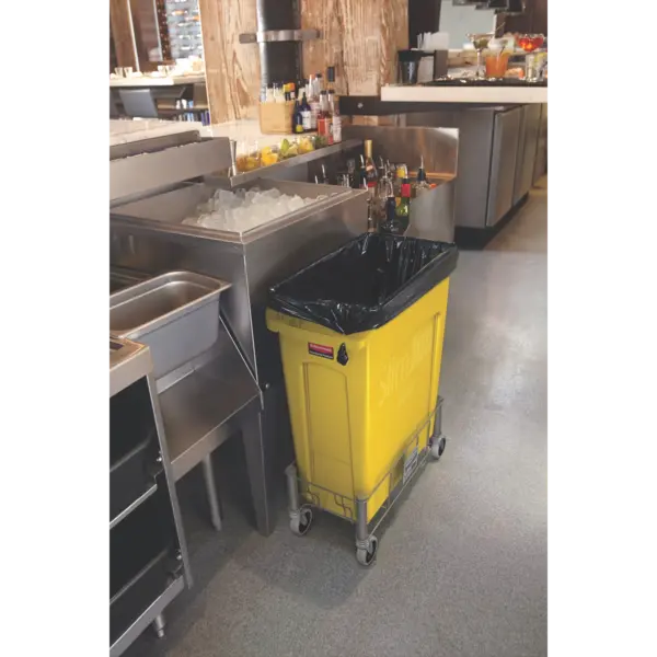 Afvalbak | SLIM JIM | Kunststof | Geel | 87L | Open | 279x558x762(h)mm