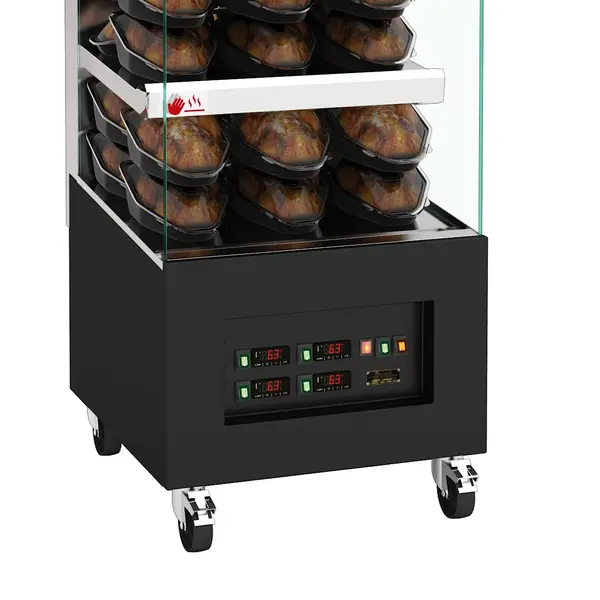 Verwarmd Wandmeubel | Zwart | ≤70°C | Geventileerd | 4 Niveaus | Zelfbediening | 3.2kW (230V) | Wielen (Geremd) | 650x735x1745(h)mm