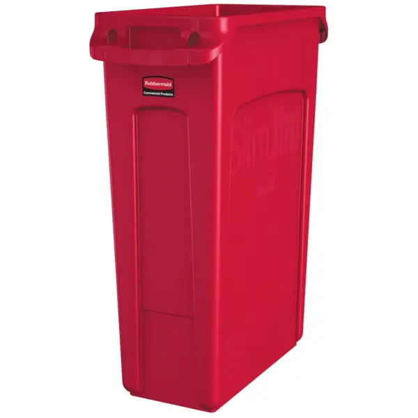 Afvalbak | SLIM JIM | Kunststof | Rood | 87L | Open | 279x558x762(h)mm