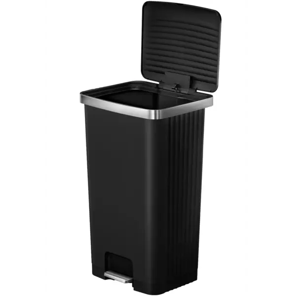 Pedaalemmer | HANA | Kunststof/RVS | Zwart | 90L | Klapdeksel | 375x450x825(h)mm