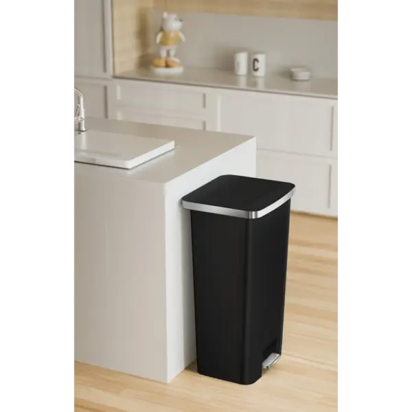 Pedaalemmer | HANA | Kunststof/RVS | Zwart | 90L | Klapdeksel | 375x450x825(h)mm