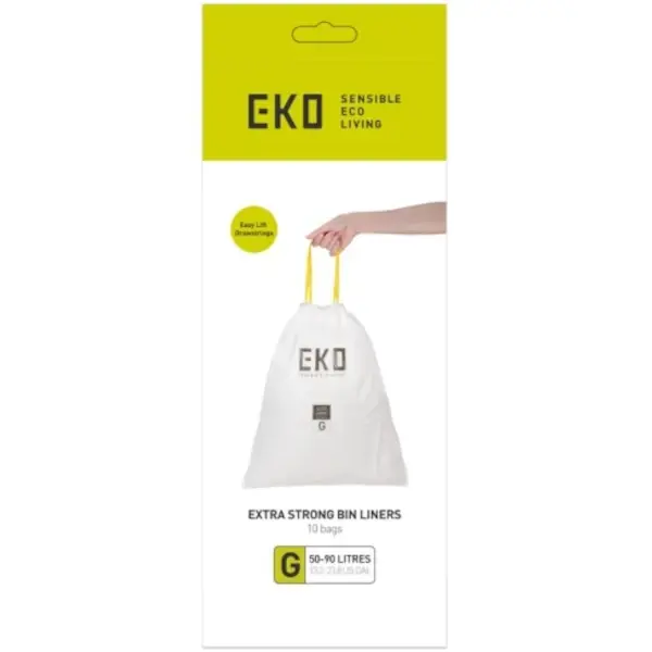 Afvalzakken | Kunststof | Wit | 90L | EKO Afvalbakken | 240 Stuks | 890x710(h)mm