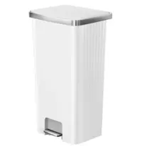 EKO Pedaalemmer | HANA | Kunststof/RVS | Wit | 90L | Klapdeksel | 375x450x825(h)mm