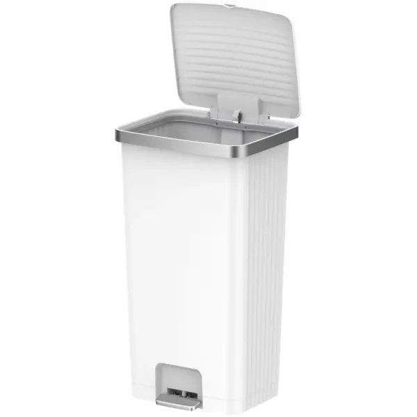 Pedaalemmer | HANA | Kunststof/RVS | Wit | 90L | Klapdeksel | 375x450x825(h)mm