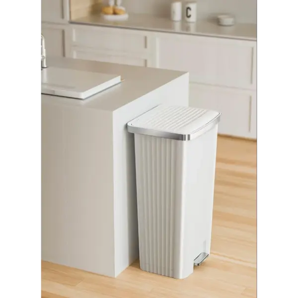 Pedaalemmer | HANA 2 | Kunststof/RVS | Wit | 90L | Klapdeksel | 375x450x825(h)mm