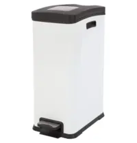 EKO Pedaalemmer | REJOICE | RVS/Kunststof | Wit/Zwart | 30L | Klapdeksel | Anti Fingerprint | 459x264x636(h)mm