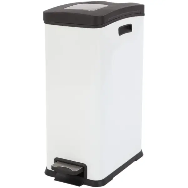Pedaalemmer | REJOICE | RVS/Kunststof | Wit/Zwart | 30L | Klapdeksel | Anti Fingerprint | 459x264x636(h)mm
