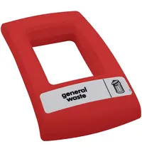 V-Part Deksel | Kunststof | Rood | V-part ENVIROBIN MINI/MIDI Afvalbakken | Rechthoekig-Gat