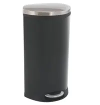 EKO Pedaalemmer | SHELL BIN | RVS | Zwart | 30L | Klapdeksel | Anti Fingerprint | 340x375x690(h)mm
