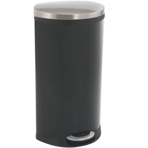Pedaalemmer | SHELL BIN | RVS | Zwart | 30L | Klapdeksel | Anti Fingerprint | 340x375x690(h)mm