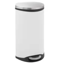 EKO Pedaalemmer | SHELL BIN | RVS | Wit | 30L | Klapdeksel | Anti Fingerprint | 340x375x690(h)mm