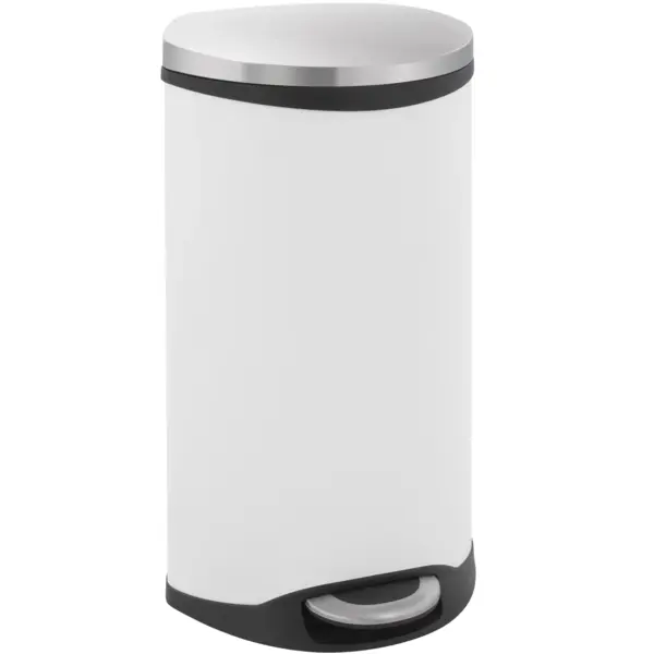 Pedaalemmer | SHELL BIN | RVS | Wit | 30L | Klapdeksel | Anti Fingerprint | 340x375x690(h)mm