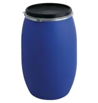 Luxus Afvalbak | Kunststof | Zwart/Blauw | 220L | Los Deksel | Ø540x970(h)mm 