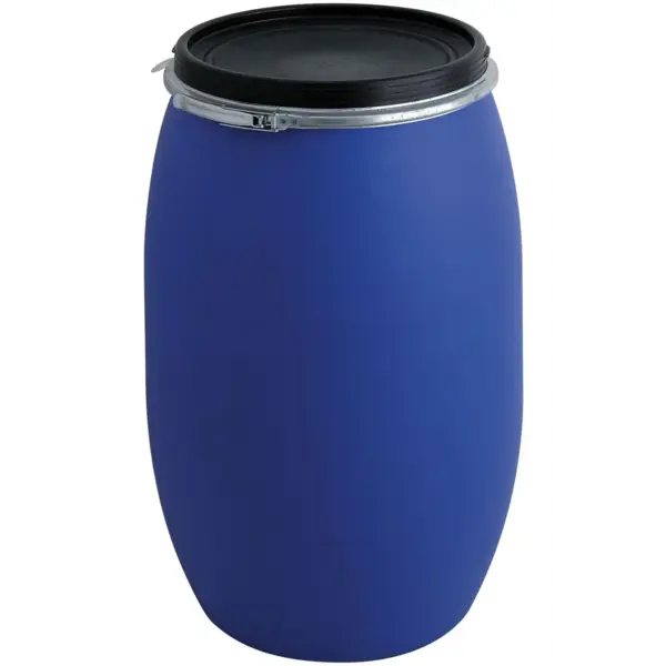 Afvalbak | Kunststof | Zwart/Blauw | 220L | Los Deksel | Ø540x970(h)mm