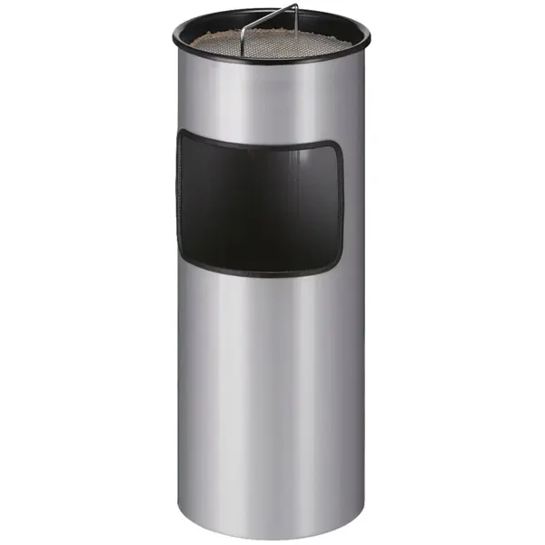 Afvalbak + Asbak | Grijs | 30L | Open | Ø243x613(h)mm