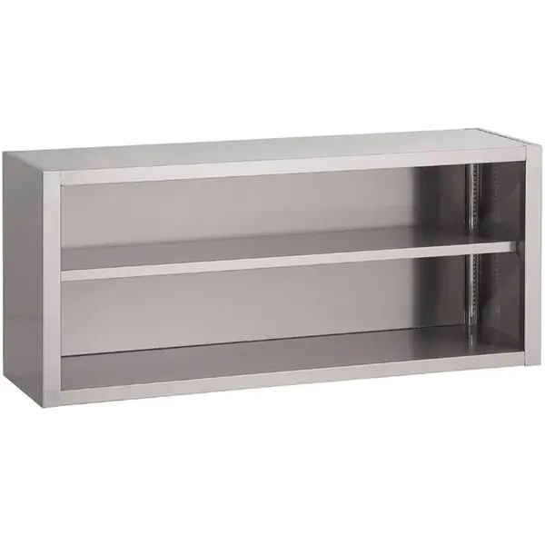 Wandkast | RVS | Open | Diepte 400 | Hoogte 660 | Breedte 800-2000