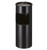 V-Part Afvalbak + Asbak | Zwart | 30L | Open | Ø243x613(h)mm