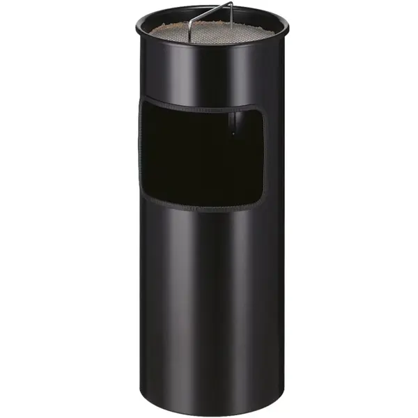 Afvalbak + Asbak | Zwart | 30L | Open | Ø243x613(h)mm