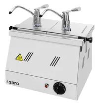 Saro Verwarmde Sausdispenser | RVS | 2x 1/6 GN (2x 3L) | 30°C/90°C | Portie 35ml | 0.9kW (230V) | 400x290x510(h)mm