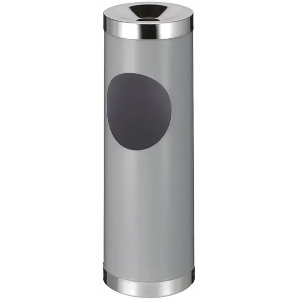 Afvalbak + Asbak | Staal | Grijs | 30L | Open | Ø240x700(h)mm